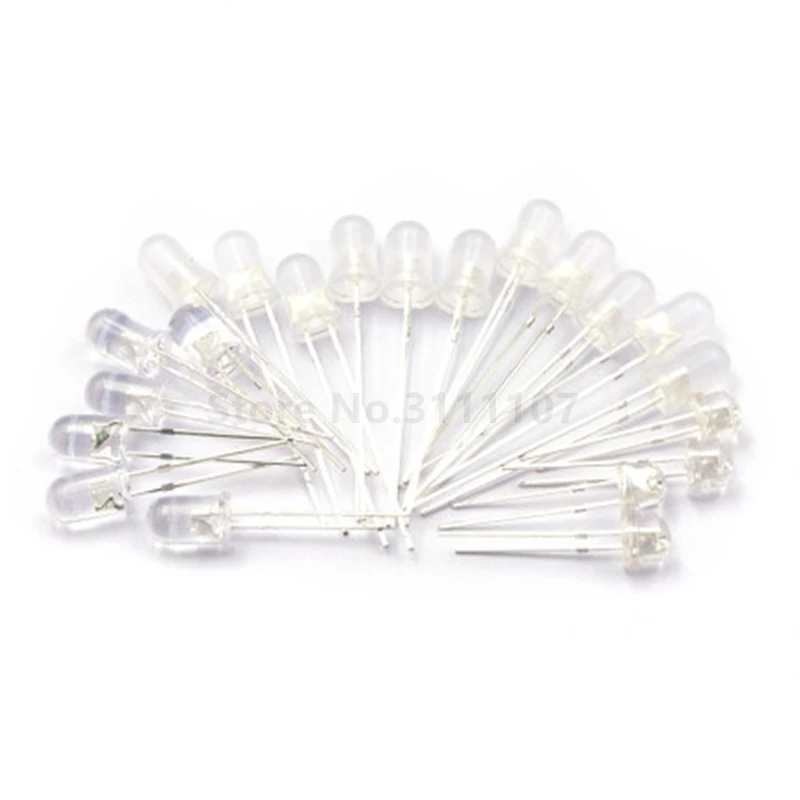 100PCS/LOT 3mm 5mm Fast Slow RGB Flash Red Green Blue Rainbow Multi Color Light Emitting Diode F3 F5 Round LED Full | Электронные