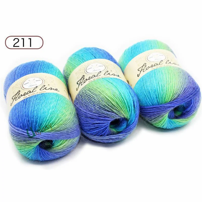 18pcs 11 Пряжи 18 шт х 100 г Радужная линия причудливая меланжевая пряжа кашемир шерстяная пряжа вязание 20 цветов Высокое качество - Цвет: 18pcs 11