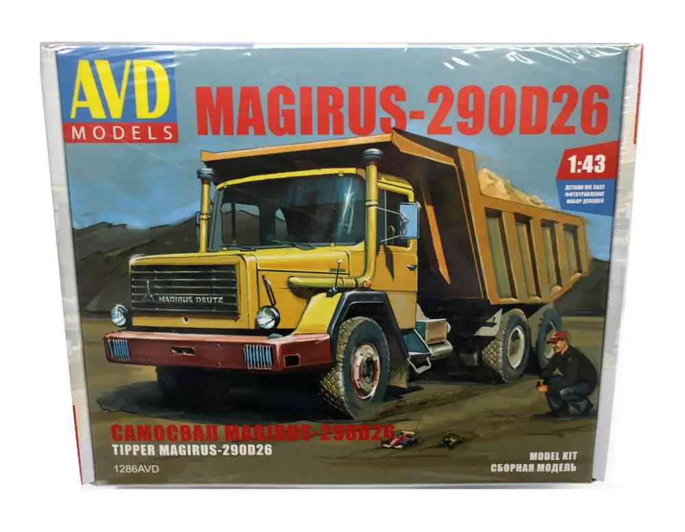 

AVD Models 1:43 Scale Tipper Magirus 290D26 Truck Diecast model kit 1286AVD