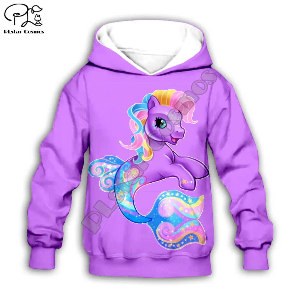 

Kids Clothes set Autumn little pony Girls Hoodies Cartoon rainbow sweatshirts 3d print Coats Cute streetwear Boys Children suit