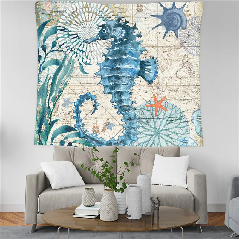 Sea Turtle Tapestry Wall Hanging Tapestry Ocean Wall Art Home Decor Beach Throw 