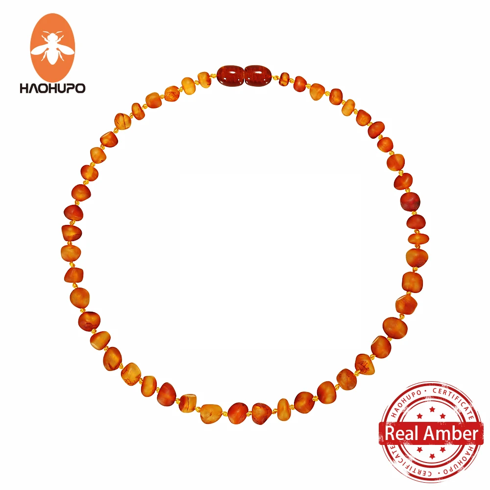 

HAOHUPO Top Hot Quality Classic Fashion Natural Stone Jewelry Amber Necklace Women Original Necklace Men Handmade Baby Necklace