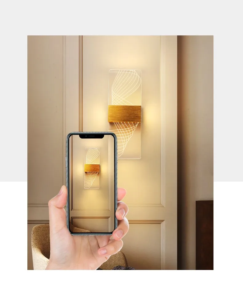 designer wall lights Led Wall Lamp Aluminum Acrylic Modern Dimming Bedroom Bedside Living Room Background Wall Corridor Aisle Stairs Hotel Light glass wall lights