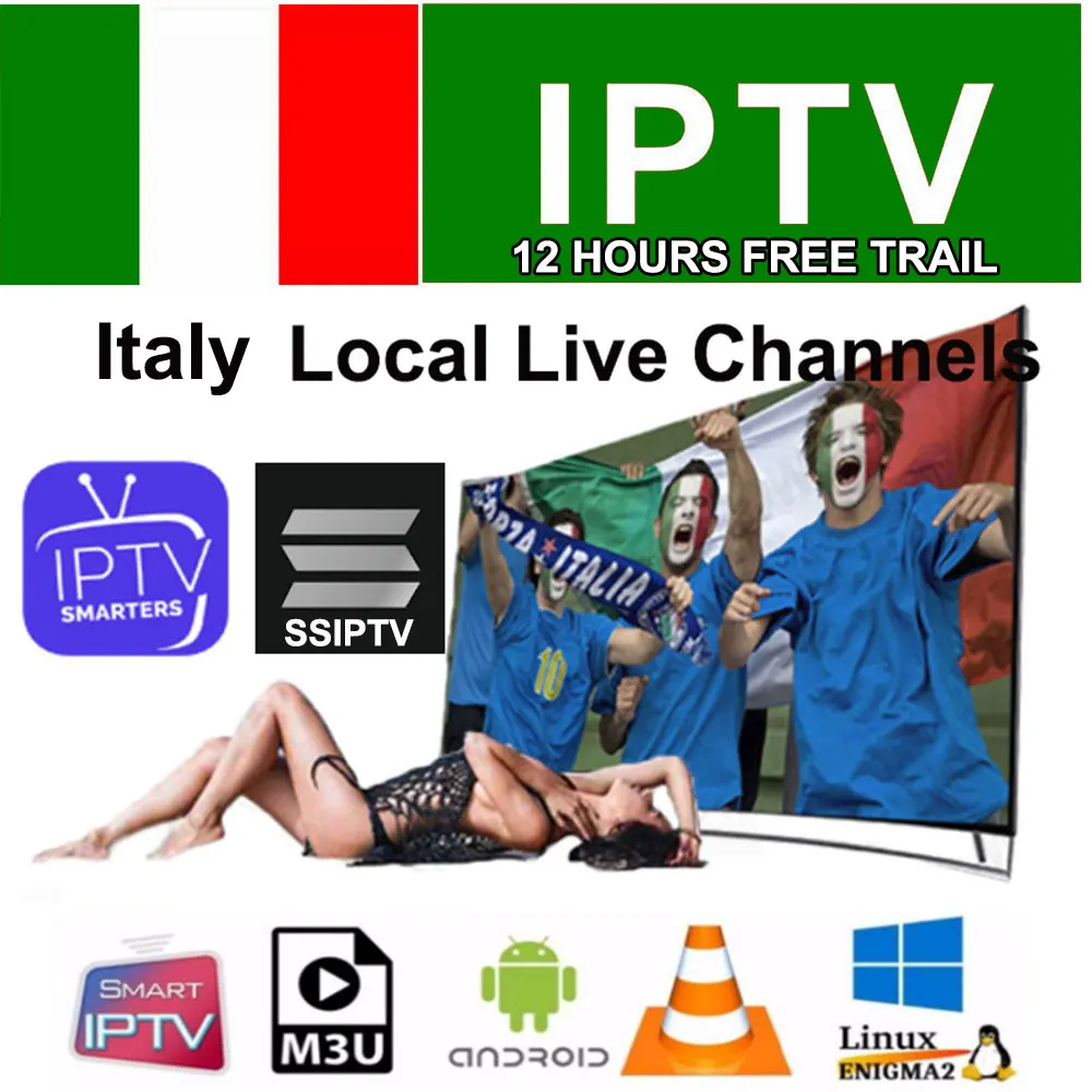 Стабильная 1 год подписка M3u IPTV Italia с NETFLIX Mediaset Premium для взрослых xxx для Xtream кодов Smart IPTV Smarters Pro VLC