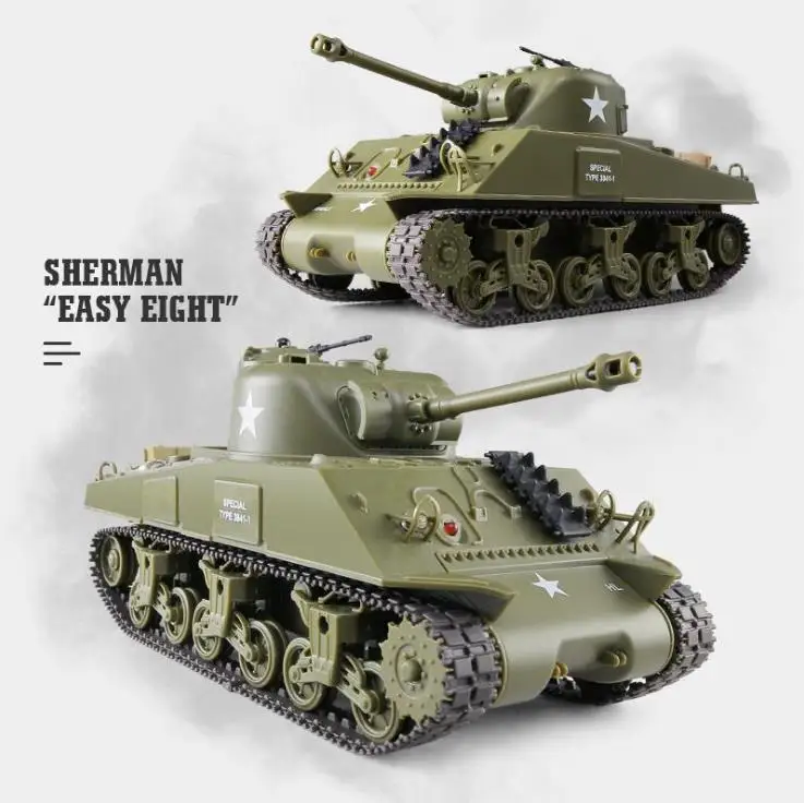 RC Panzer Battle Set 1:30 M26 Pershing M4A3 Sherman Infrarot Kampfsystem 2,4G 