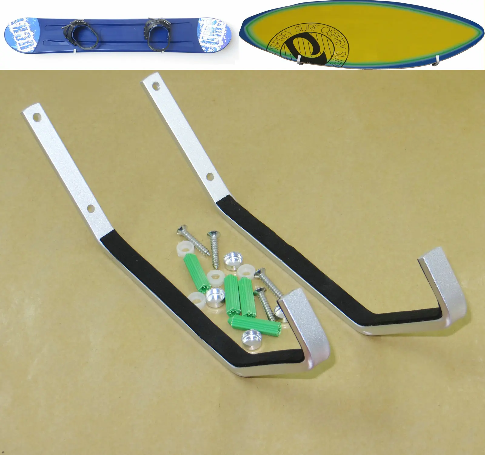 1pairskimboardWakeboardKiteboardWallMountDisplayRackHanger