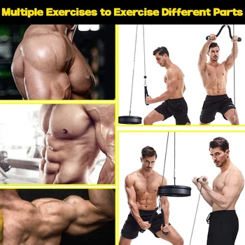Fitness DIY Gym Pulley Cable Machine Attachment System Adjustable 2 5m Cable Workout Arm Biceps