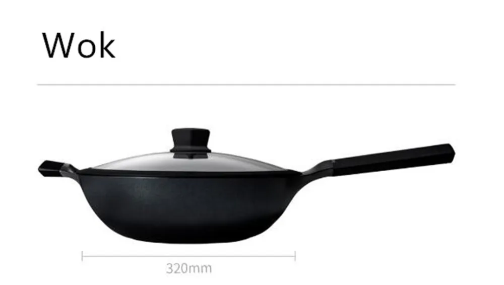 Xiaomi Huohou NonStick Super Platinum Frying Pan Wok Stockpot Milk pan durable Easy to clean High temperature reminder Kitchen Cookware