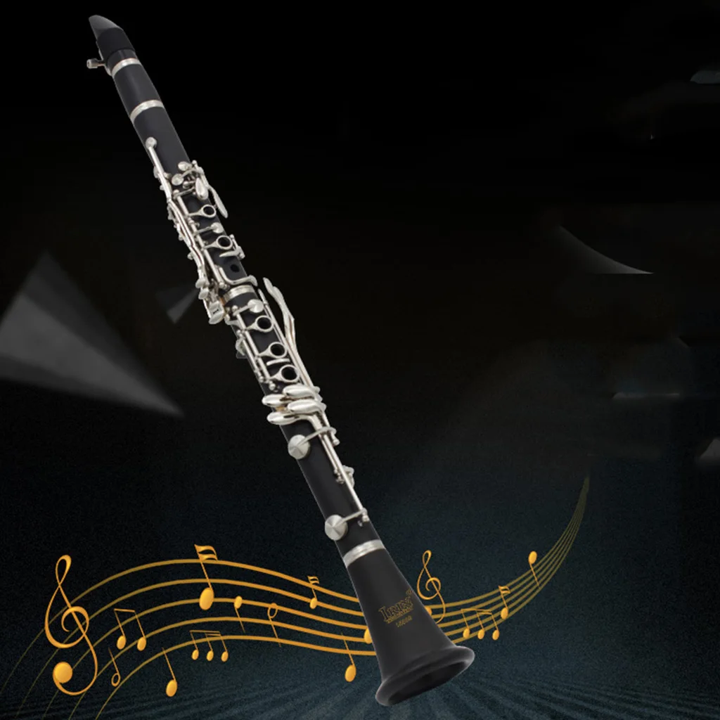 Premium Bakelite Falling Tune B Clarinet with Case Reed Clip Screwdriver Cleaning Cloth Strap Classical Jazz Musical Instrument