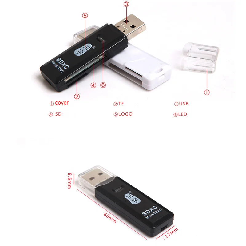 High Quality Mini USB 2 0 Card Reader for Micro SD Card TF Card Adapter Plug 4