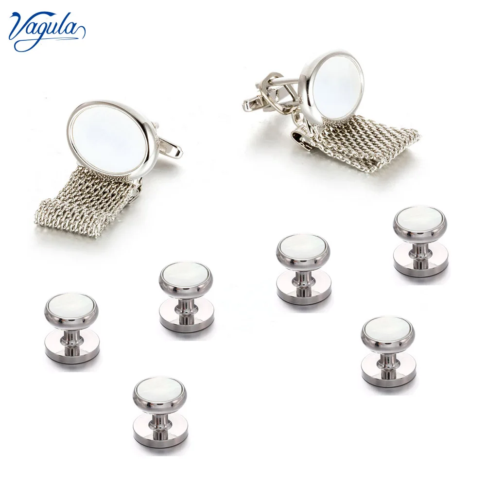 VAGULA Cufflink Stud 8pcs Set Fashion Sea Shell Tuxedo Collar Button Gemelos S20 | Украшения и аксессуары