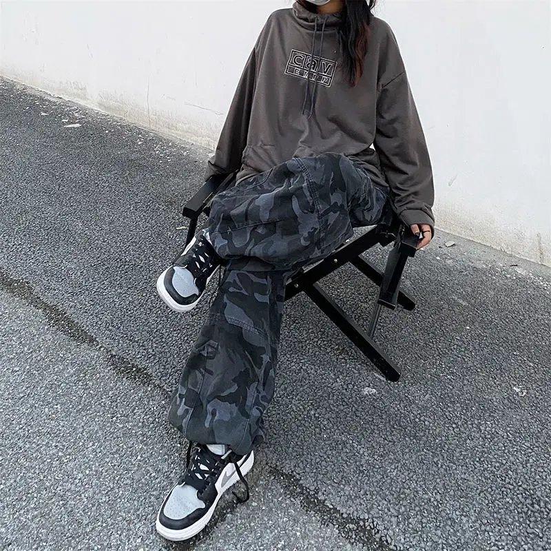 QWEEK pantalon Cargo rétro pour femme, Streetwear, Harajuku