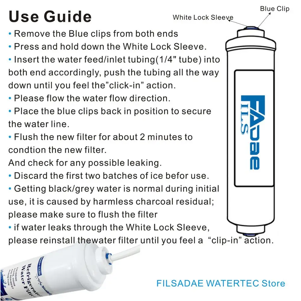 Replacement Exterior Refrigerator Icemaker Water Filter, Compatible with GE GXRTDR, Samsung DA29-10105J, Whirlpool WHKF-IMTO