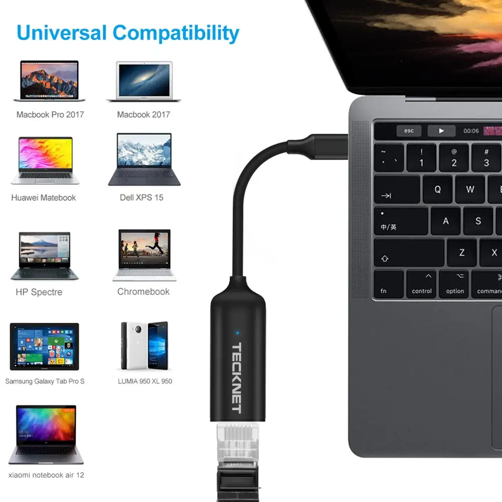 Usb type-C к GIGA LAN(RJ45) адаптер 10/100/1000 Мбит/с сетевой интерфейс высокоскоростное подключение USB C Gigabit Ethernet адаптер