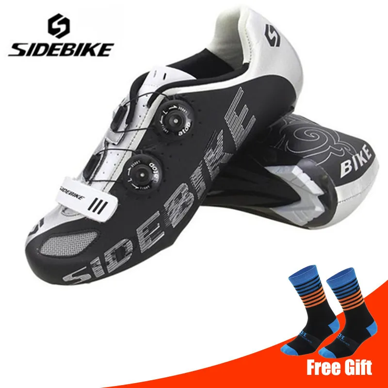 add socks Sidebike road, профессиональная велосипедная обувь, добавить набор педалей, замок для мужчин, гоночный велосипед, самоблокирующийся, открытый, спортивный, Сверхлегкий велосипед - Цвет: add socks