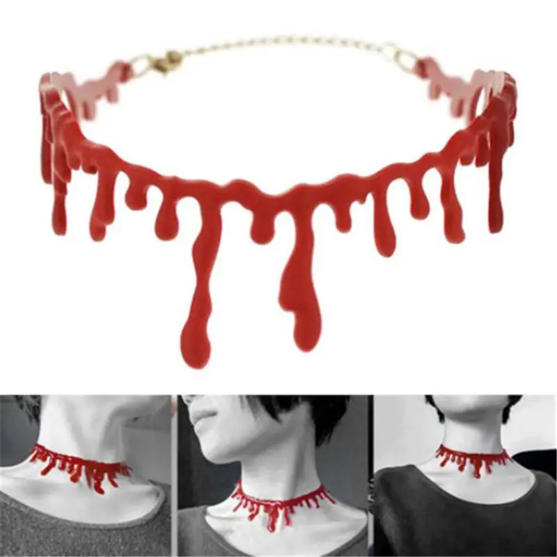 

Big deal Blood Necklace Scary Halloween Costume Props valentines day decorations