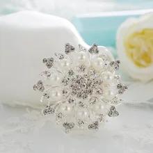 Хрустальная брошь, AliExpress,, жемчужная брошь, брошь для одежды, Цветочный корсаж, пряжка для шарфа, с двумя украшениями для одежды