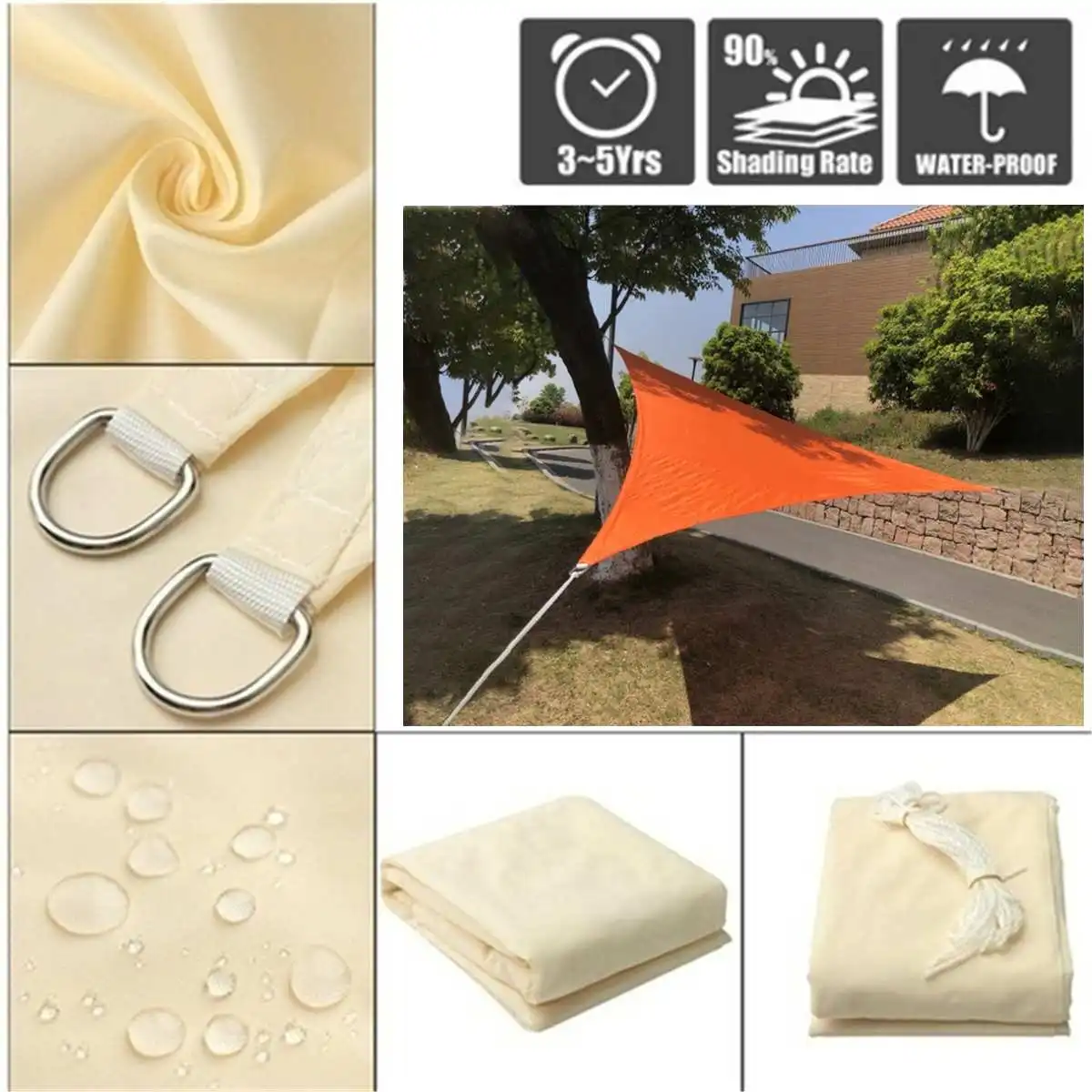 

Outdoor Awnings Waterproof Sun Shelter Triangle Sunshade Protection Outdoor Canopy Garden Patio Pool Shade Sail Awning Camping