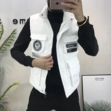 Зимняя безрукавка для мужчин новинка зима воротник стойка утолщенный теплый корейский стиль Тонкий жилет для пары