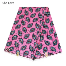 She Love 3 ярдов/партия хлопок лист Анкара Африканский батик ткань высокого качества настоящий воск нигерийская ткань для изготовления свадебного платья