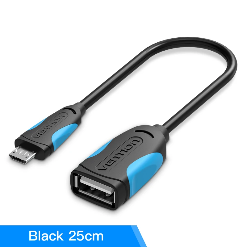 Vention Micro USB OTG кабель адаптер Micro USB 2,0 адаптер для samsung Xiaomi Redmi note 3 sony huawei OTG разъем - Цвет: VAS-A07-B025