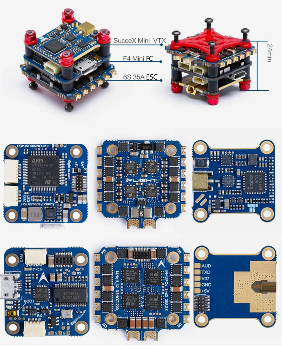 Полета SucceX V2 F4 мини-блок управления полетами Системы 2-6S W/F4 V2.1 FC/SucceX 35A V2 4 в 1 ESC/Succex 25/100/200/400/500 МВт V2 VTX