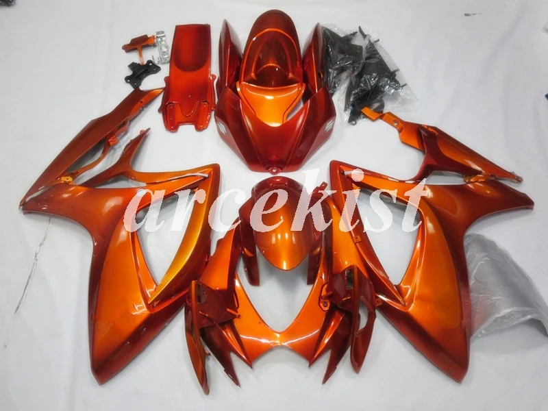 ABS Полный обтекатели комплект подходит для SUZUKI GSX-R600 GSX-R750 06 07 R600 R750 K6 GSXR 600 750 2006 2007 тела комплект orange глянцевый