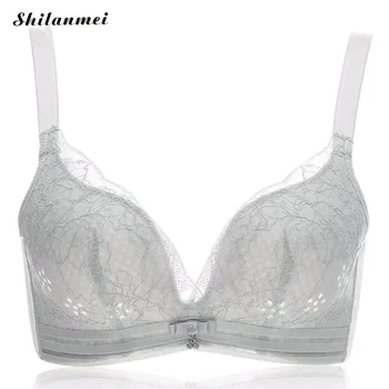 

Breathable Lace Underwear Women Bras Thin Section Gathered Without Steel Ring Collect Vice Breasts Big Breasts Large Size Bra