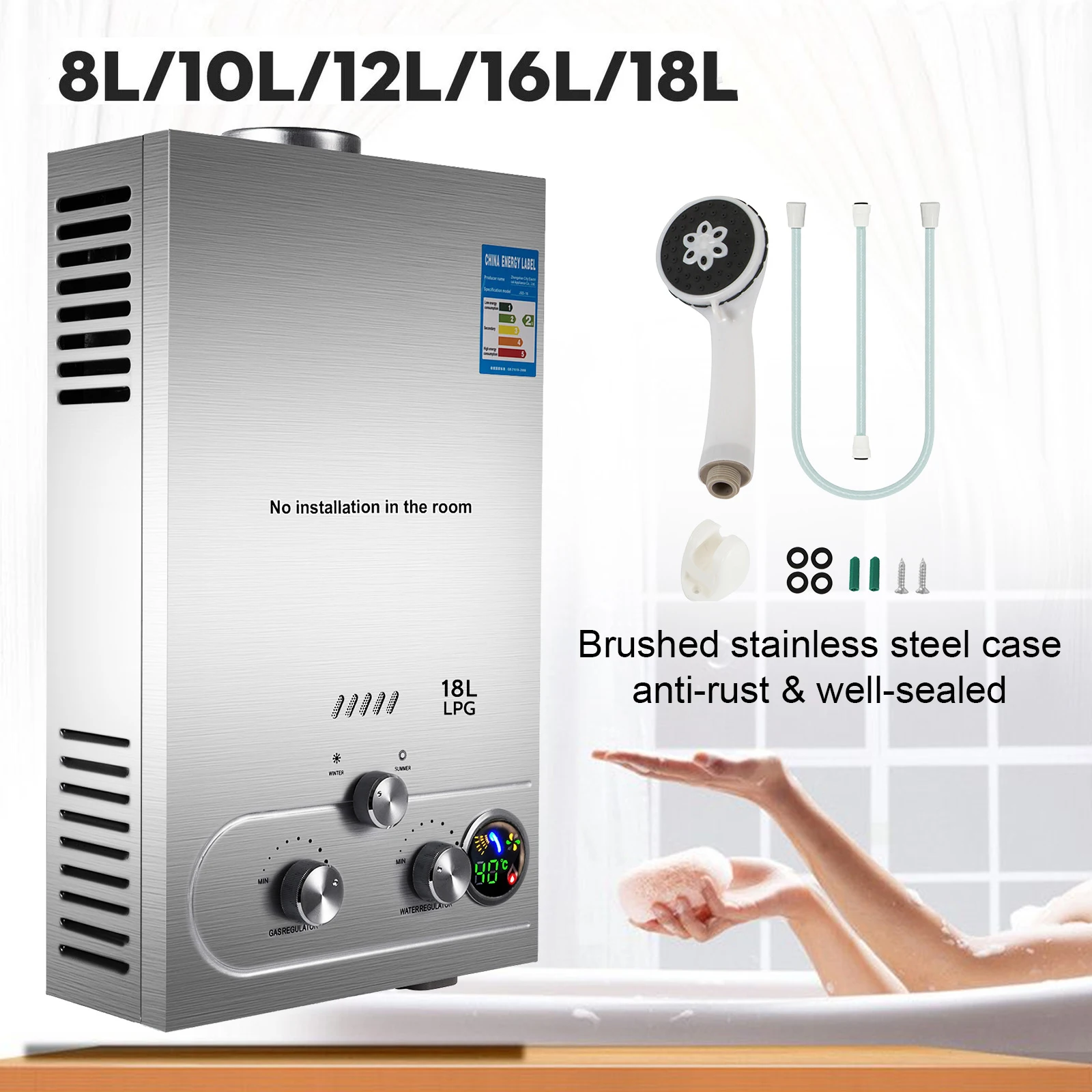 Details about   6L Propane LPG Gas Hot Water Heater Instant Boiler On Demand Tankless w/ Shower 