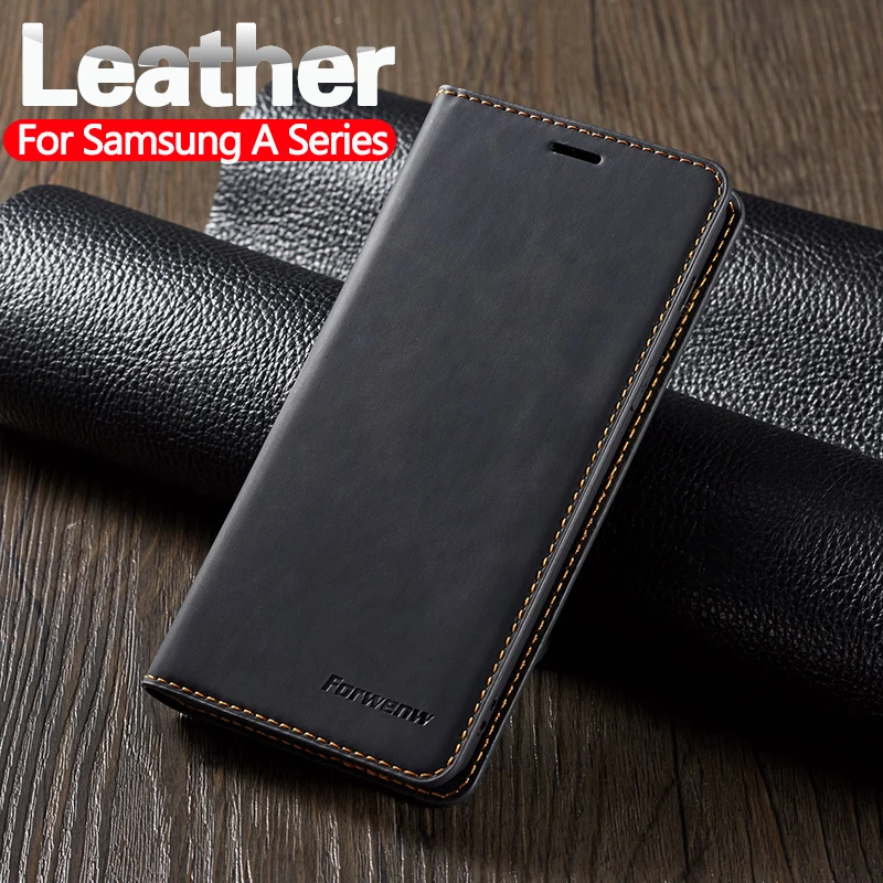 Магнитный флип чехол для samsung A71 A51 A20E A10 A30S A50S A20 A70 A40 Роскошный кожаный бумажник