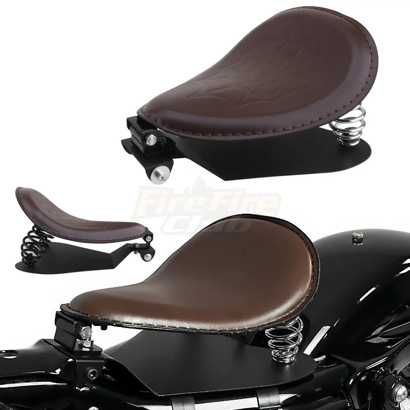 Kit de soporte de de asiento de una plaza para MOTO, color marrón, para Harley, Chopper, Bobber, Honda, Yamaha, Kawasaki, Suzuki AliExpress