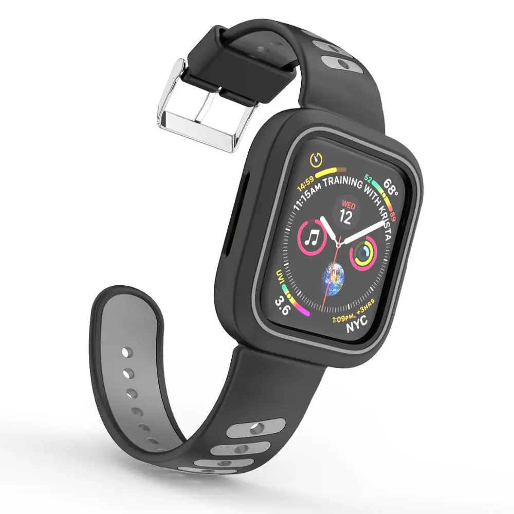 Новая рамка для ПК + Силиконовый ремешок Apple Series 5 4 44 мм 40 ударопрочный корпус iWatch 3