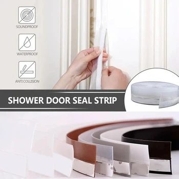 

6 Meters Door Bottom Self Adhesive Weather Stripping Sticker Silicone Soundproof Window Seal Strip 25/35/45mm S7