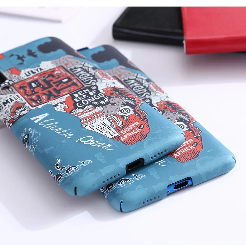 multicolor Africa map Plastic hard shell case For Oneplus 7T Pro 7 Pro 6 6T case cover