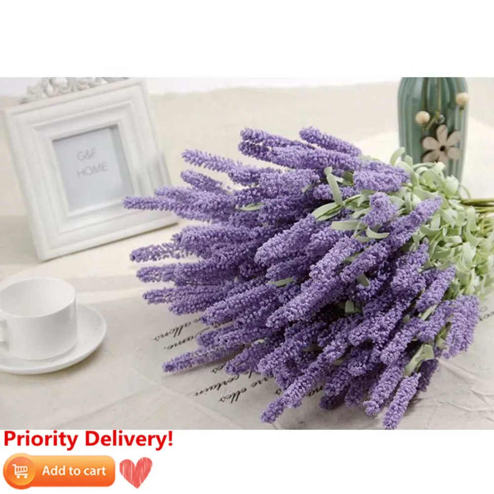 Новое поступление 1 шт. фиолетовый 12 голов яркие Лавандовые искусственные цветы букет для дома Свадебные украшения сада