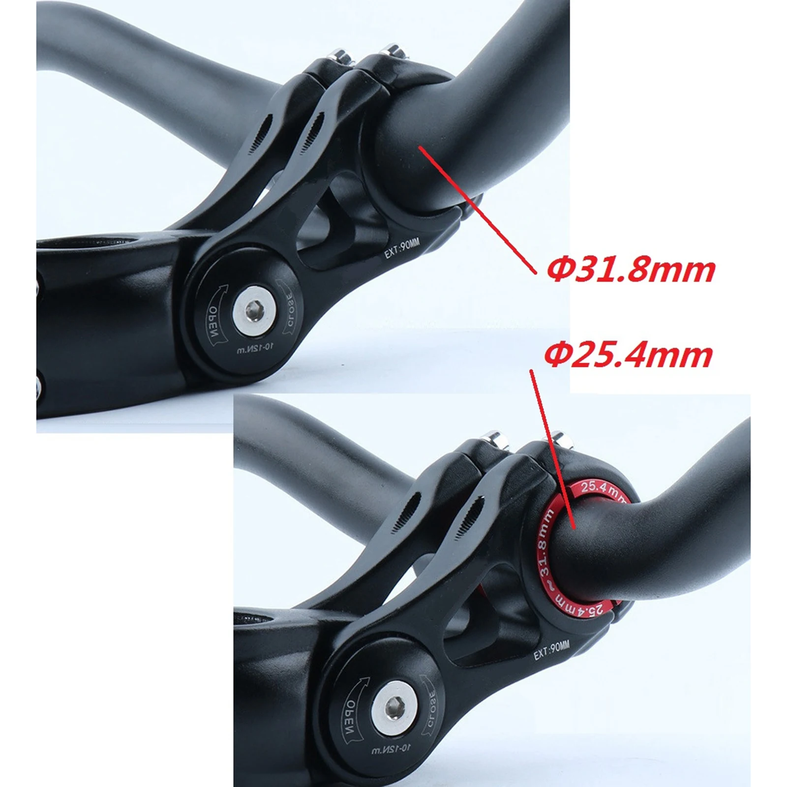 Part Aluminum Bike Handlebar Shim 28.6 To 25.4mm Stem Bar Adapter Reducer Spare 