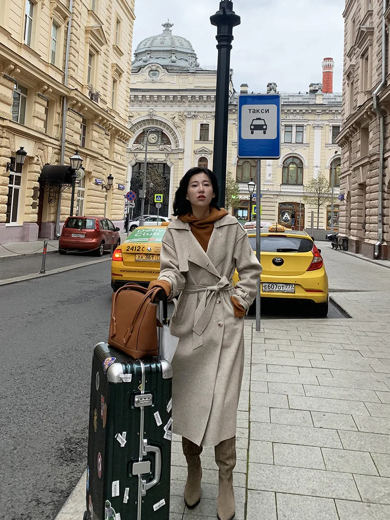 XITAO, бандаж, длинный, женский, смесь, модная, новинка, осень, широкая талия, отложной воротник, полный рукав, миноритарный, свободный, смесь DMY1362