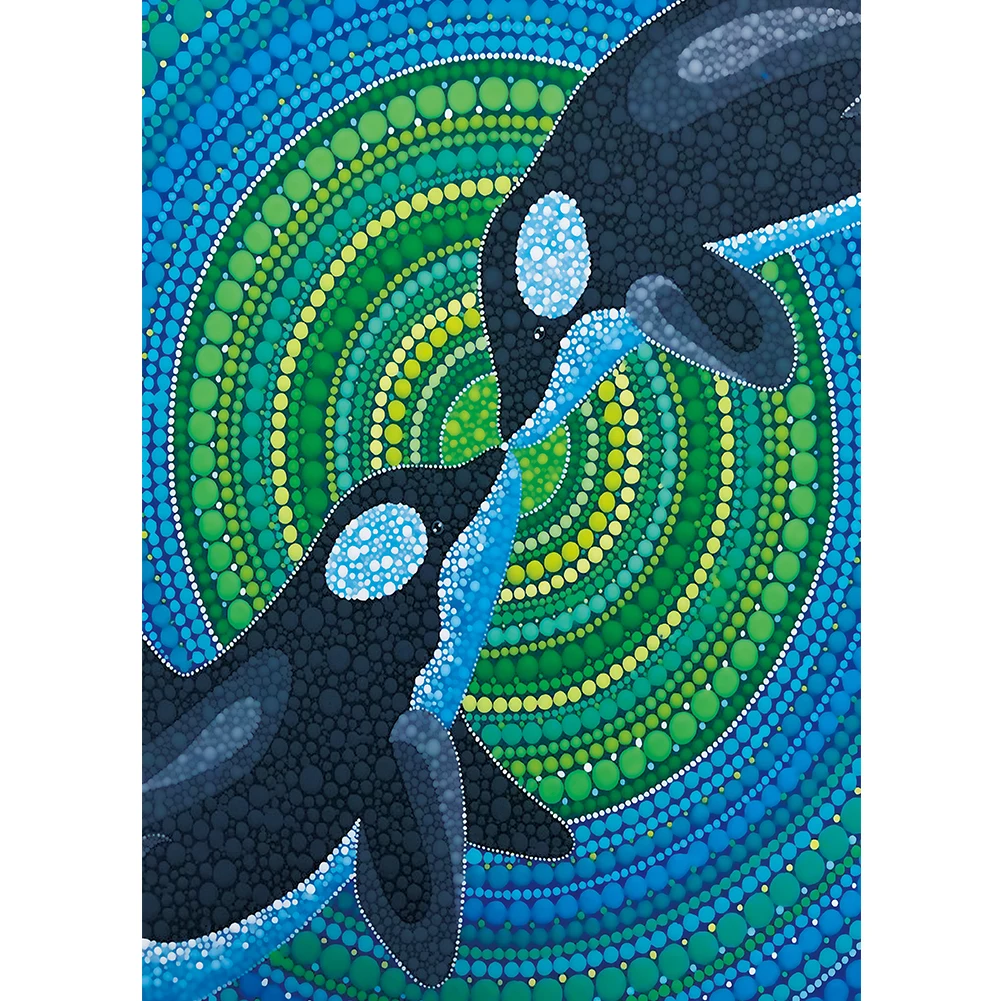 Dolphin Stain Glass  Diamond Painting Bling Art