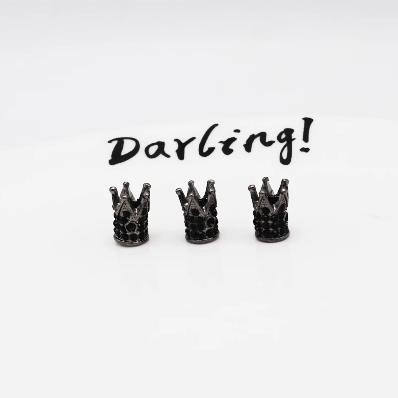 

10pcs Metal Black Crown Shape Inlaid Rhinestone Earrings Clothing Jewelry Accessories DIY Handmade Jewelry Pendant Materials