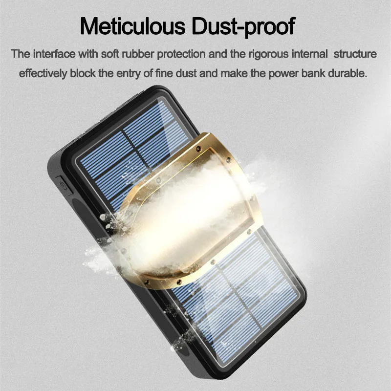 fast charging power bank Portable 4USB LED 80000mAh Wireless Solar Power Bank External Battery PoverBank Powerbank Mobile Phone Charger for Xiaomi Iphone powerbank 40000mah