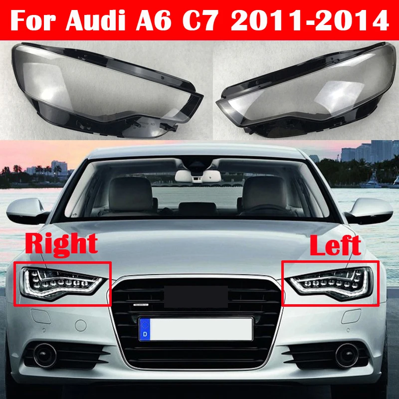 Auto Case Headlamp Caps For Audi A6 C7 2011-2014 Car Front Headlight Lens Cover Lampshade Lampcover Head Lamp Light Glass Shell |
