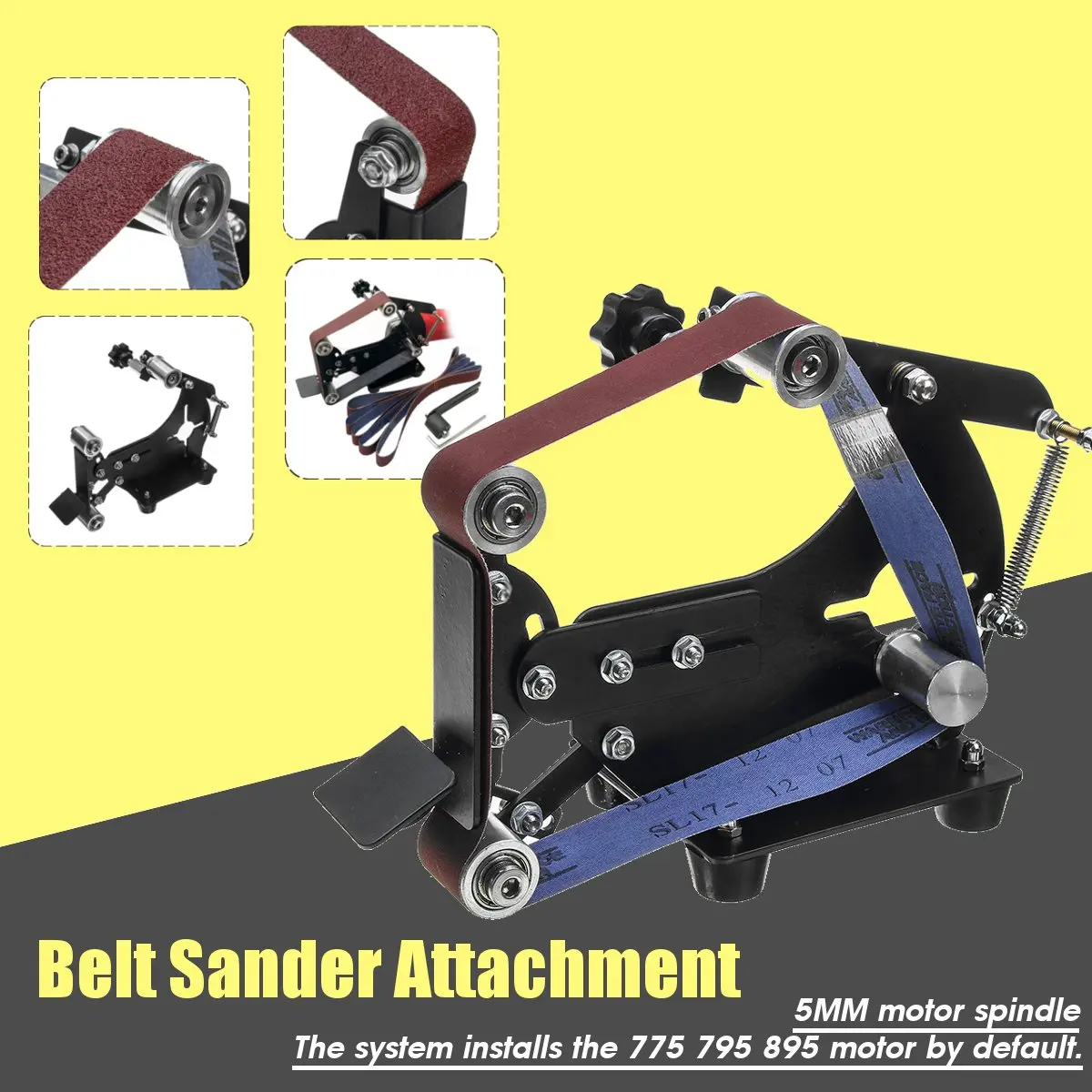 

Angle Grinder Into Belt Sander Attachment 580*30MM Abrasive Sanding Belts Multifunctional Grinder for 5mm motor spindle