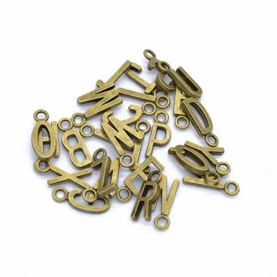 Аксессуары для ювелирных изделий A-Z буквы Pedant для ожерелья DIY золотой металл серебристого цвета Подвески бусины шапки для ожерелья серьги - Цвет: Copper