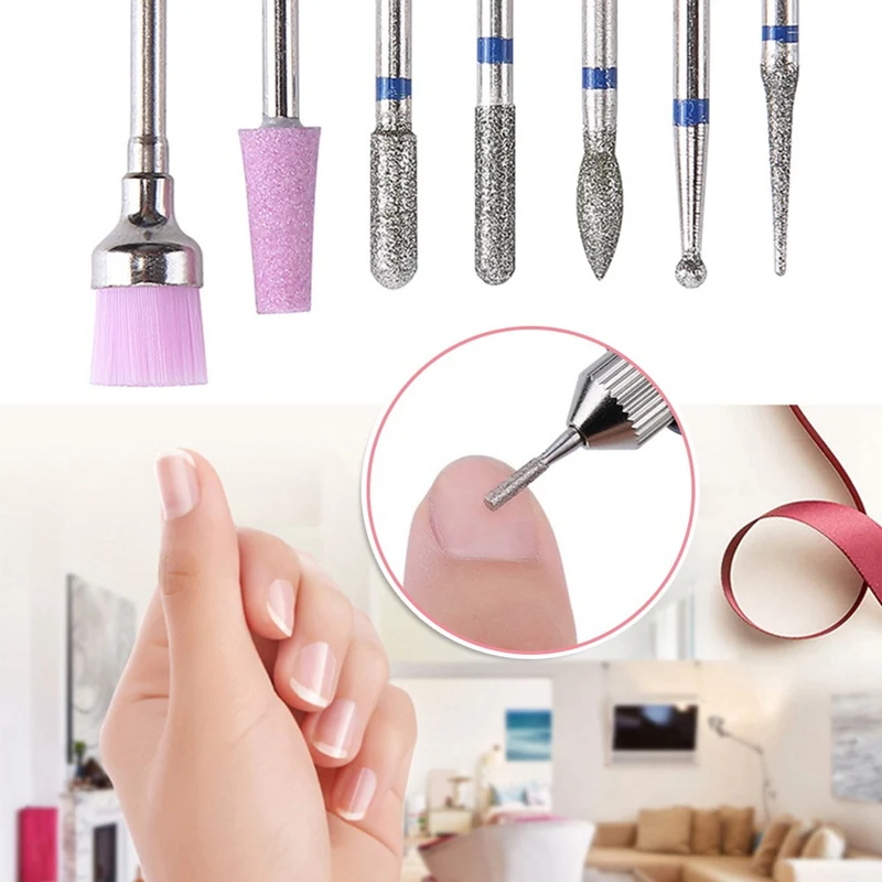 

Nail Drill Bits Set 7 Pcs Tungsten Carbide Acrylic Nail File Drill Bit Manicure Pedicure 3/32" With Nail Drill Bit Holder