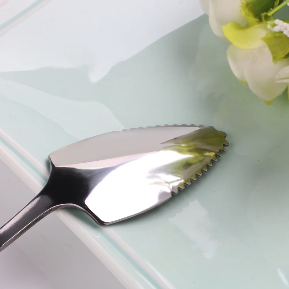 HILIFE Dessert Tea Coffee Spoon 15.5cm Fruit Grapefruit Spoon Serrated Edge Stainless Steel Tableware Flatware Long Handle stainless steel spoon
