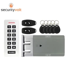 Easy Installation Wireless Security Electronic Door Lock with Battery Operated Access Control Keypad and Remote Control battery powered remote control private parking lock