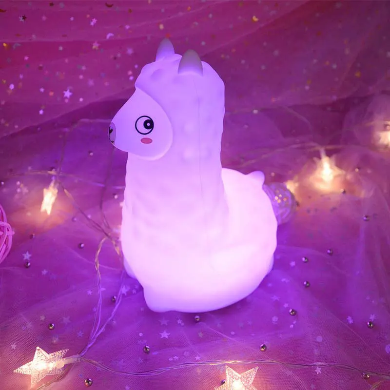 

New Style Large Size Alpaca Pat Color Changing Light Silicone Night Lamp Colorful Color Changing LED Night Light USB Light