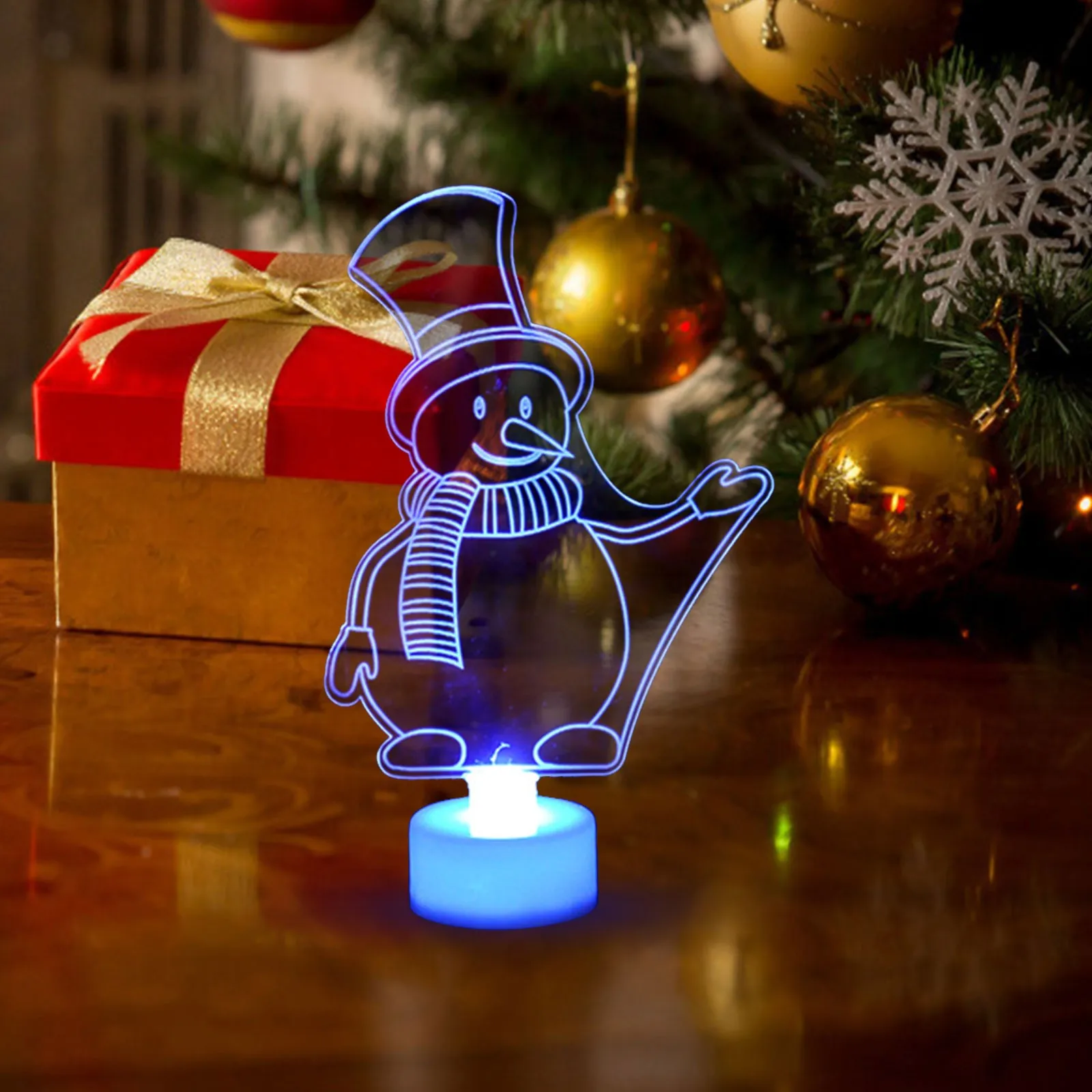

Colorful LED Decorative Lights New Year Christmas tree Pendant decorations Snowman Santa Claus Light Party supplies Toy gift