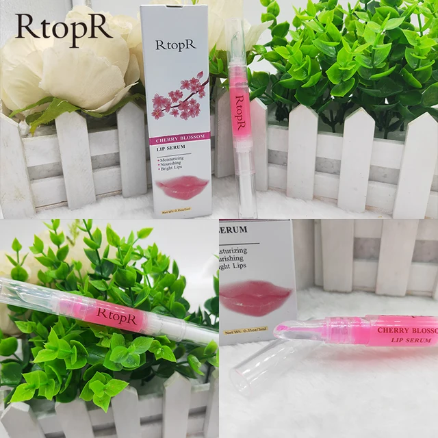 2pcs RtopR Sakura Lip Essence Anti Dry Crack Exfoliating Repair Reduce Lip Fine Lines Essence Moisturizing