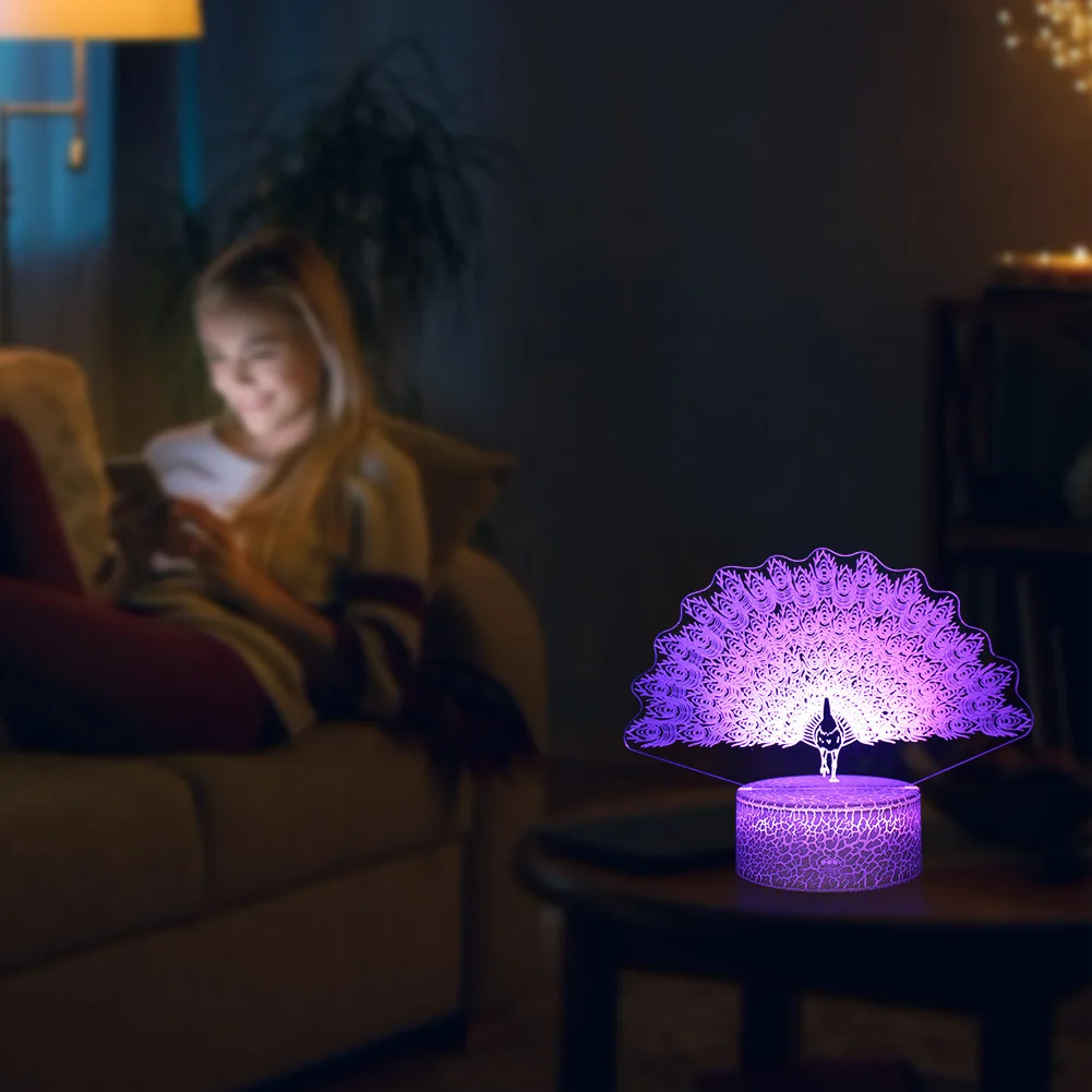 USB Powered животное многофункциональный подарок 3D Стенд Ночник светильник с регулируемой яркостью для спальни дома изменение цвета пульт дистанционного управления декоративный